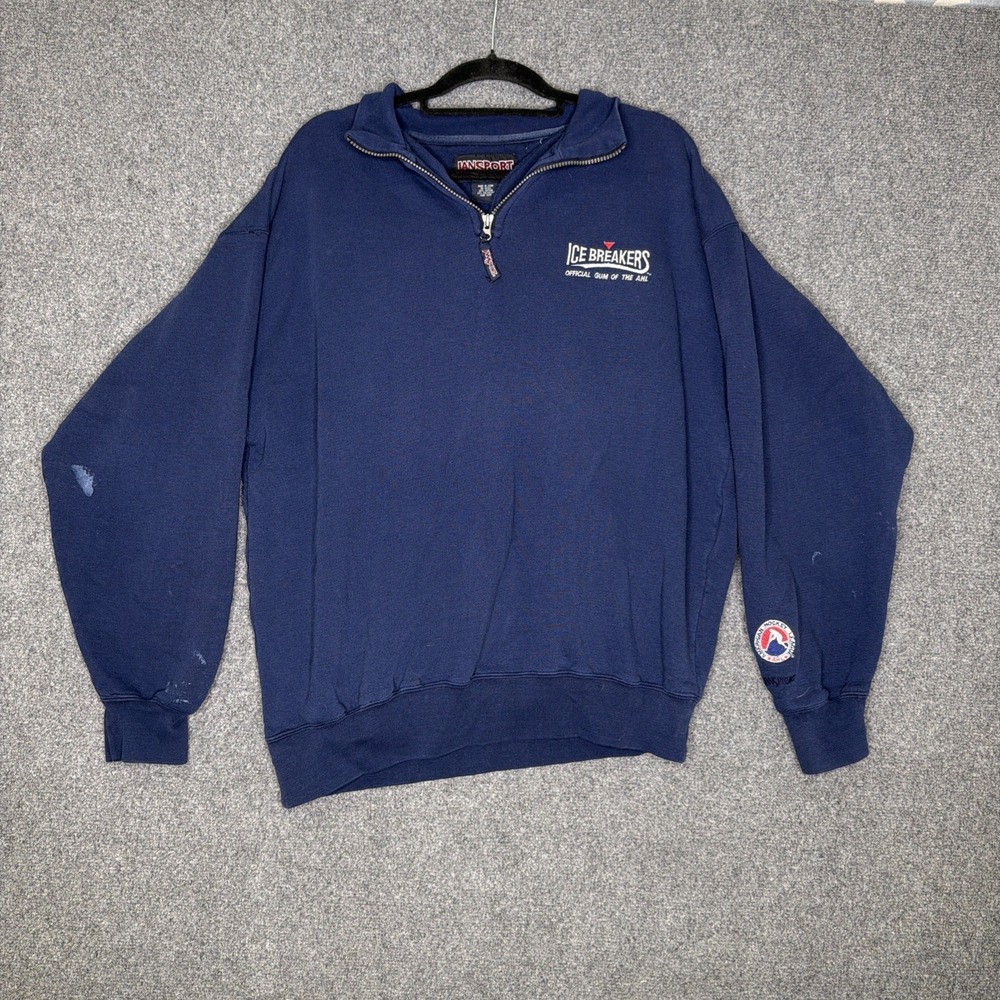 Vintage JanSport Ice Breakers Official Gum of the AHL 1/4 Zip Sweatshirt Mens XL